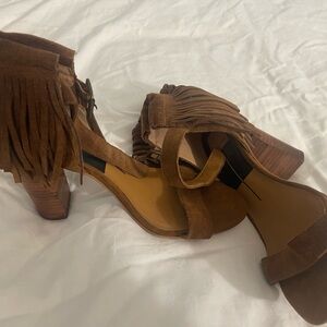 Dolce Vita Tan Suede Fringe Heels